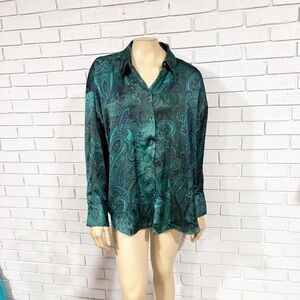 Zara Women’s Green Paisley Top